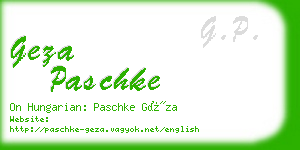 geza paschke business card